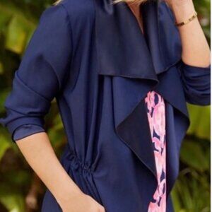 Lilly Pulitzer Navy Open Trench Coat
